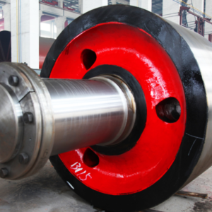 Rotary kiln supporting roller assembly, cast steel kiln support roller with shaft for cement rotary kiln